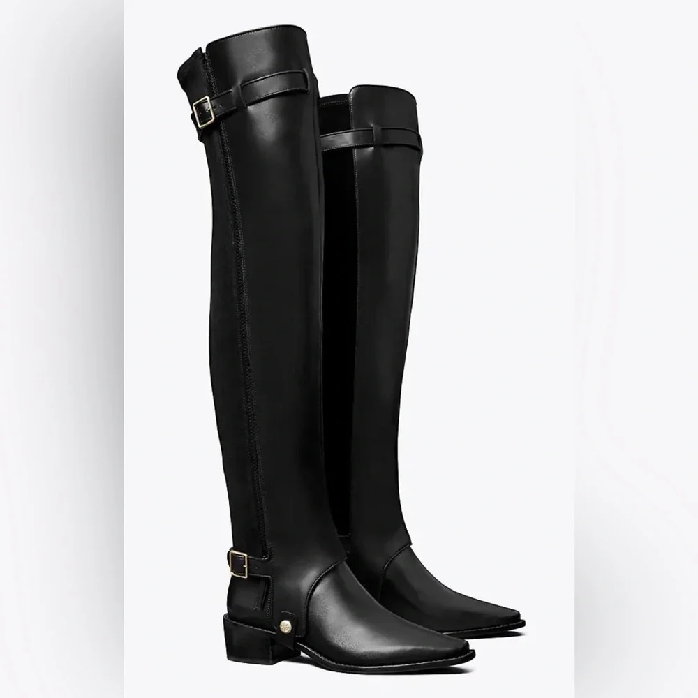 TORY BURCH Elegant Convertible 2-In-1 Over the Knee Black Boots Size: 7.5